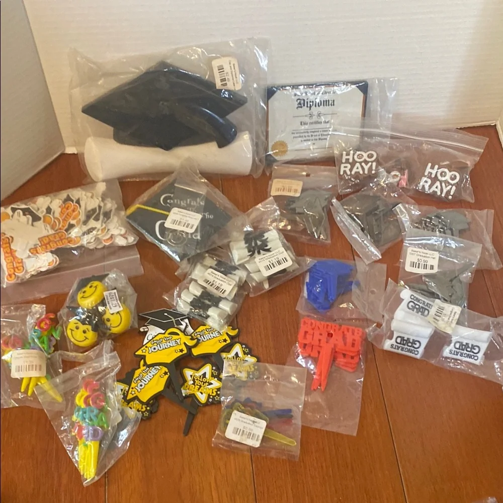 Mixed lot of Graduation party cake cupcakes decorating  grad supplies